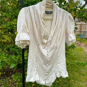 Scarlet Darkness Edwardian Victorian Lace Up Corset Style Blouse